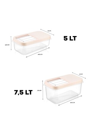 2-teiliger etikettierter Waschmittel-Aufbewahrungsbehälter mit Schiebedeckel – Tabletten-Waschmittel-Aufbewahrungsbox 5 l–7,5 l Creme MCH-730 - 4