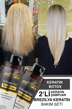 2-teiliges brasilianisches Föhn-Shampoo-Keratin-Glätteisen-Pflegeset (400 ml SHAMPOO 400 ml KERATIN) 2840095042045 - 2