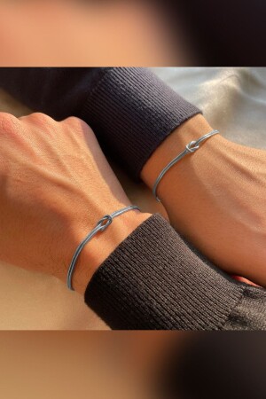 2-teiliges Knoten-Unendlichkeits-Armband mit versilbertem Lover-Knoten - 1