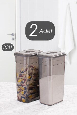 2-teiliges Mehrzweck-Aufbewahrungsbehälter-Set für Pulver und Tabletten mit Rautenetikett, 3,3 l KARMA04004 - 3