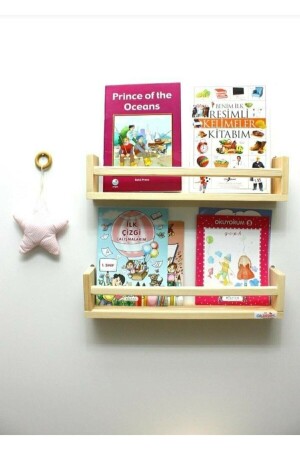 2-teiliges Montessori Bücherregal 50 cm Wandregal Baby Kinderzimmer Holz Bücherregal dekorativ50cm - 5