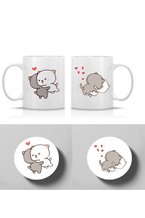 2 Untersetzer Mochi Cat Lover Cup 2 Stück insgesamt 4 Stück n231221 - 1