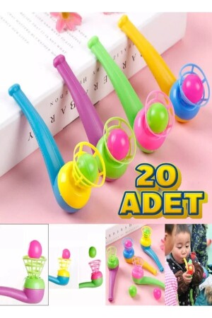 20 Adet Saksafon Pipet Top Üfleme Oyunu Popit Eğitici Oyuncak 6055394-30111 - 3