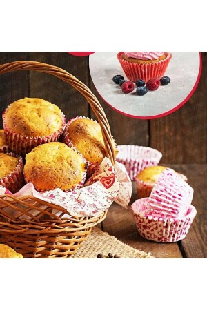 200 Adet Renkli Muffin Cupcake Kalıpları Kek Kapsülü Cupcake Muffin Kağıdı - 5