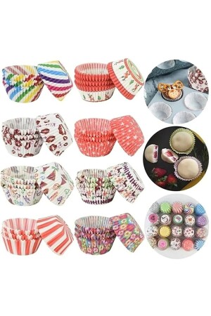 200 Stück bunte Muffin-Cupcake-Formen, Kuchenkapsel, Cupcake-Muffin-Papier - 2