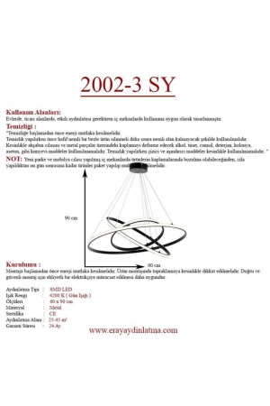 2002-3 Schwarzer Led-Kronleuchter 2002-3 SY - 6