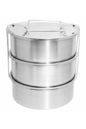 2,2 Lt Edelstahl 3-teilige Lunchbox Lebensmittelbehälter für 2–3 Personen 750 ml beheizbar 3 Behälter 15 x 18 cm abn280622-3x750sft - 4