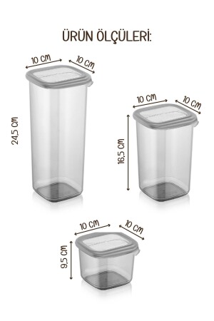 24-teiliger quadratischer Peggy-Vorratsbehälter für Lebensmittel, 8 x (0,55 Liter, 1,2 Liter, 1,75 Liter) mit weißem Siebdrucketikett BNM24LU - 11