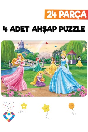 24-teiliges 4-teiliges Kinderpuzzle aus Holz - 6