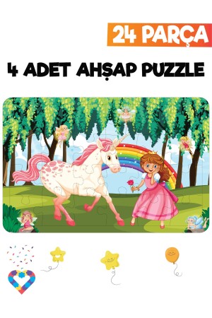 24-teiliges 4-teiliges Kinderpuzzle aus Holz - 7