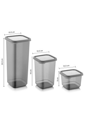 24-teiliges Elisa-Gewürzregal zur Aufbewahrung von Lebensmitteln – quadratisches Gewürzset mit Deckel 8 x 0,50 l – 1,10 l – 1,70 l MCH-745 - 7