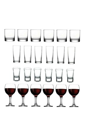 24-teiliges Istanbul Whiskey Raki Schnaps- und Weinglas-Set rkşrp-2-4s - 1