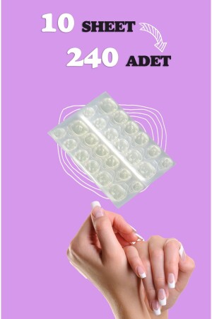 240 Adet Takma Tırnak Yapıştırıcı Protez Yapıştırıcı Jel Sticker Tak Çıkar Yapıştırma Bandı - 2