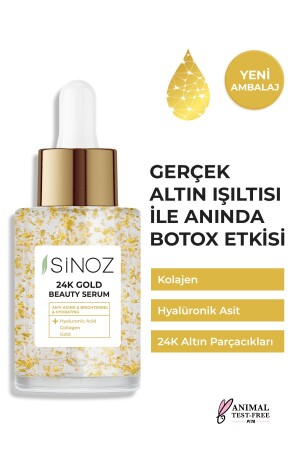 24k Altın Parçacıklı Hyaluronik Asit Içeren Kırışıklık Karşıtı Kolajen Cilt Bakım Serum 30 ml - 2