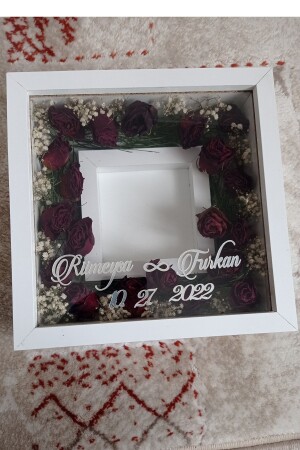 25x25 Cm Fotoğraf Bölümlü Anı Çerçevesi-6 Cm Derinlikli Anı Çerçevesi-isim Ve Tarih Hediye GCCRCV0032xxx - 2