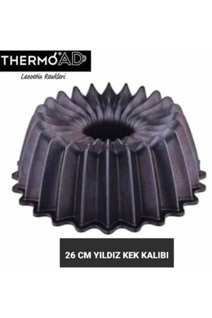 26 Cm Granit Döküm Yıldız Kek Kalıbı Gri THERYILDIZ - 5