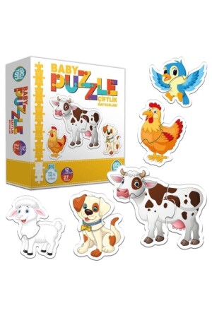 27 Parça Circle Toys Baby Puzzle Seti 12 Adet Çiftlik Hayvanları gdfhfgjh - 2