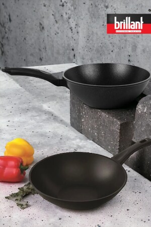 28 cm Wok-Pfanne, gegossen, feuerfeste, antihaftbeschichtete Granitpfanne, PFOA-freie Aluminiumpfanne, PRA-8864617-9358 - 3