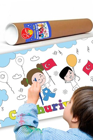 29 Ekim Cumhuriyet Bayramı Boyama Aktivite Kağıdı - 50 X 200 Cm Simkids05 - 2