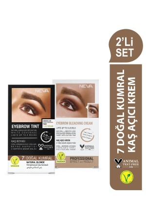 2er SET Augenbrauenfarbe 7 NATURAL BRUNO + Augenbrauenaufhellungscreme (vegan) - 1