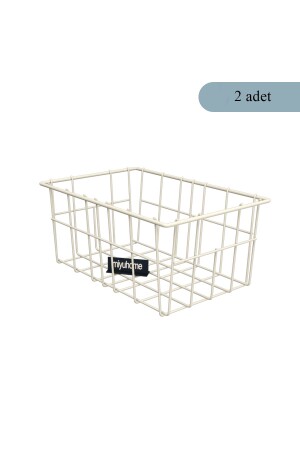 2'li Büyük Boy Lüks Sepet Mutfak Düzenleyici Banyo Organizer Tel Sepet Metal Organizer Meyve Sepeti - 8