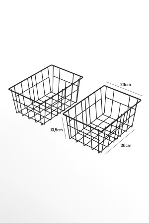 2'li Büyük Boy Lüks Sepet Mutfak Düzenleyici Banyo Organizer Tel Sepet Metal Organizer Meyve Sepeti - 7