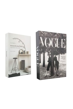 2'li Dekoratif Kitap Görünümlü Kutu Monochrome Home & Vogue Ikı Kadın Temalı bay2li2423 - 3