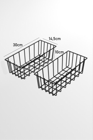 2'li Dikdörtgen Lüks Sepet Mutfak Düzenleyici Banyo Organizer Tel Sepet Metal Organizer Meyve Sepeti - 7