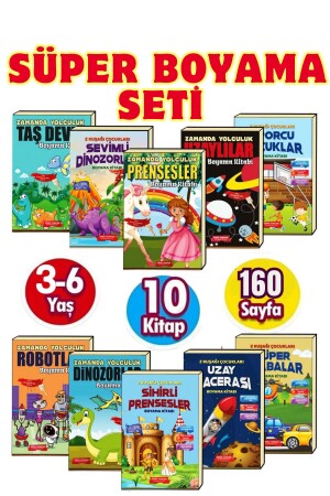 3-7 YAŞA UYGUN 10 'LU SÜPER BOYAMA KİTAP SETİ - 3