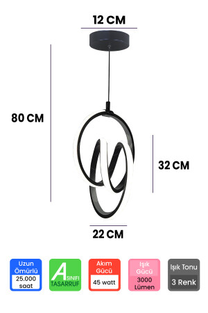 3 Farben Schwarz Ferngesteuerter Dimmer 4 Modus Moderne Pendelleuchte Signature Led Kronleuchter Signatur - 4