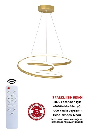 3-farbig gesteuerter Gold-Dimmer-LED-Kronleuchter. Galaxy-LED-Kronleuchter - 2