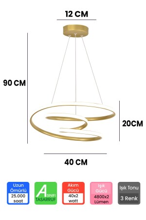 3-farbig gesteuerter Gold-Dimmer-LED-Kronleuchter. Galaxy-LED-Kronleuchter - 4