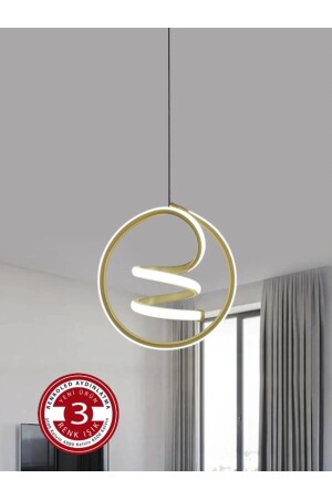 3-farbige moderne Pendelleuchte LED-Kronleuchter Goldgehäuse Spirale - 3