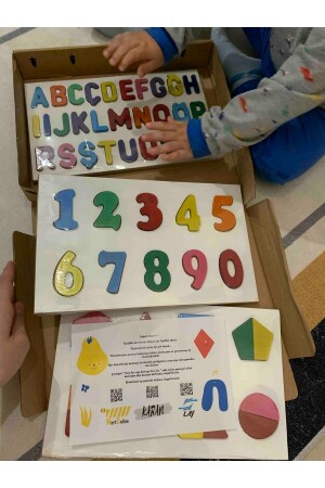 3-in-1-Bultak-Lernspielzeug aus Holz mit Alphabet, Zahlen und Geometrie - 5