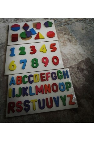 3-in-1-Bultak-Lernspielzeug aus Holz mit Alphabet, Zahlen und Geometrie - 6