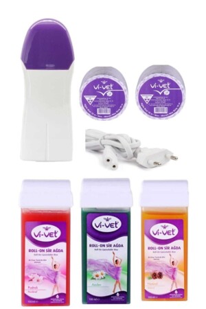 3 Kartuschen Roll-on Easy Waxing Wachsmaschine mit 2 Jahren Garantie 2 Stück 10 m Wachstuch Wachsset - 2