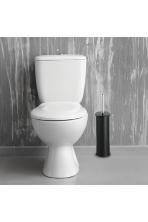 3 Litre Siyah 2'li Banyo Seti Pedallı Çöp Kovası Wc Klozet Tuvalet Fırça Seti Banyo Çöp Kovası gorbanyo3lt1 - 5