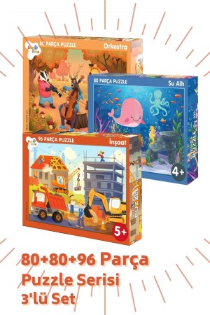 3 'lü Puzzle Set - 80, 80 Ve 96 Parça Puzzle 4-yaş BON811881878170 - 3