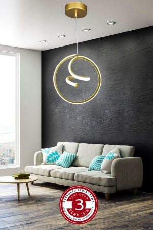 3 Renk Işıklı Modern Sarkıt Led Avize Gold Kasa Antre, Hol, Oda gezegen - 2