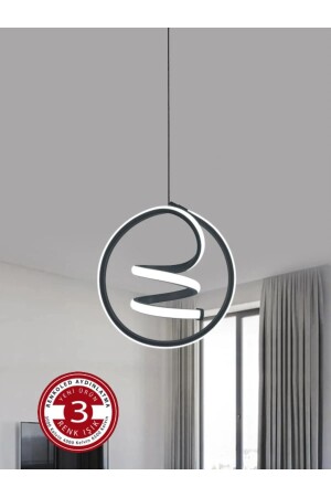 3 Renk Modern Sarkıt Led Avize Siyah Kasa helezon - 2