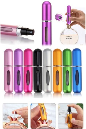 3 Stück stilvolles Design Parfüm nachfüllbar Mini Luxus Flasche Reise 5 ml Taschenparfümflasche tragbar cm20w (3 Stück) - 9