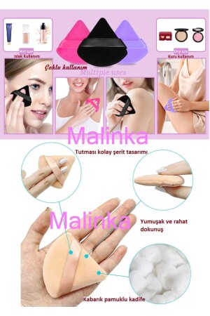 3 Stücke Dreieck Finger Baumwolle Waschbar Samt Puff Gesichtskontur Make-Up Tuch Schwamm Kosmetische Foundation - 10