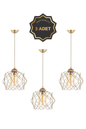 3 Stücke Trendy Honig Glimmer Glas Golden Wohnzimmer Küche Badezimmer Schlafzimmer Kinderzimmer Eingang Pendelleuchte Kronleuchter 3gldprmt3 - 3