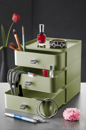 3-stufige Mehrzweck-Desktop-Organizer-Schublade – Aufbewahrungsbox Schmuck-Make-up-Organizer TGM-0021 - 4