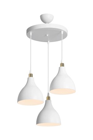 3-teilige hängende weiße Pendelleuchte Kronleuchter Schlafzimmer Wohnzimmer Küche Flur Lampe Kronleuchter1 - 4