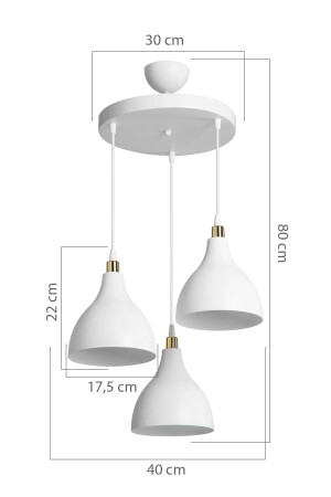 3-teilige hängende weiße Pendelleuchte Kronleuchter Schlafzimmer Wohnzimmer Küche Flur Lampe Kronleuchter1 - 6