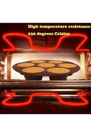 3-teilige praktische Silikon-Airfryer-Backform SCHWARZ, Kleeblatt – Muffin – Ofen mit zwei Fächern – Mikrowelle Hh - 8