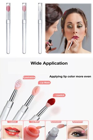 3-teiliger Augen-Lippen-Nagel-Make-up-Pinsel der neuen Generation – multifunktionales Applikator-Set aus weichem Silikon - 8