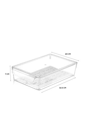 3-teiliger Kühlschrank-Organizer mit Abtropffläche und Abdeckung im Kühlschrank-Organizer, 7 x 32,5 x 20 cm, MCH-572 - 7