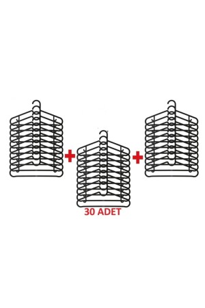 30 Adet Elbise Askısı Genişlik: 39 Cm Pantolon Askısı Etek Askısı - 3